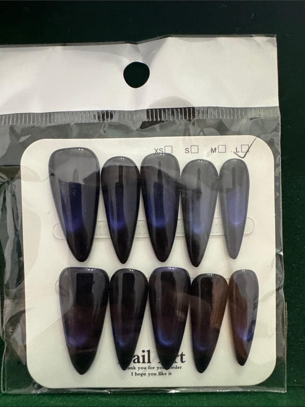 Deep Purple Cate-Eye Press-Ons - Picture 4 of 4